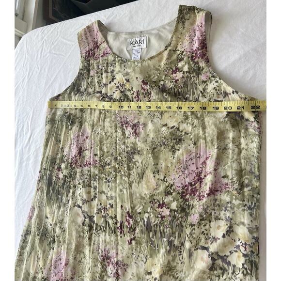 Kari MIDI Dress 90’s Y2K Sleeveless Green Purple SZ 18** Fairy Spring Lined - Picture 7 of 10